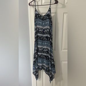 Flowy navy blue midi dress